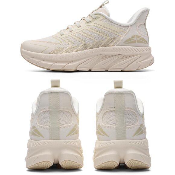 Women's Ivory Walking Shoes Comfort Breathable Non-Slip Gym Training Sneaker - Picture 7 of 8